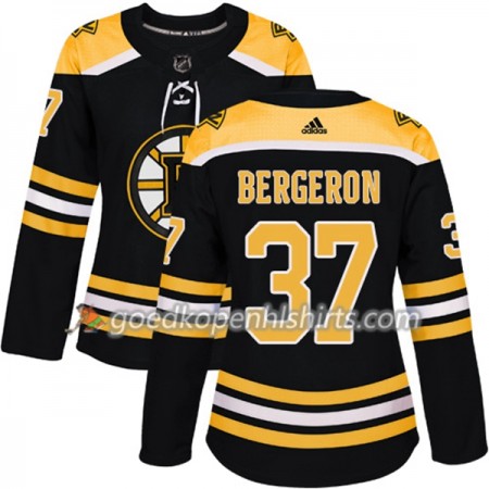 Boston Bruins Patrice Bergeron 37 Adidas 2017-2018 Zwart Authentic Shirt - Dames